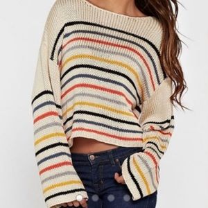 Vici x Lovestitch | Striped Cropped Knit Sweater - M
